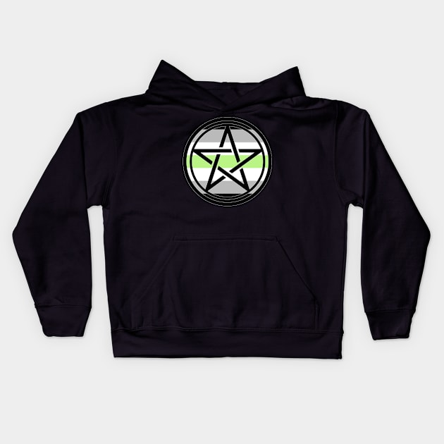 Small Print Pentacle LGBT Flag Agender Kids Hoodie by aaallsmiles